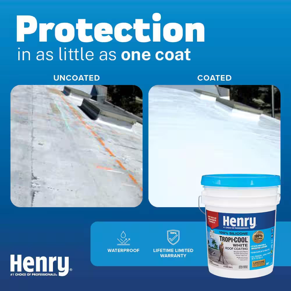887 Tropi-Cool White 100% Silicone Reflective Roof Coating 0.90 Gal.