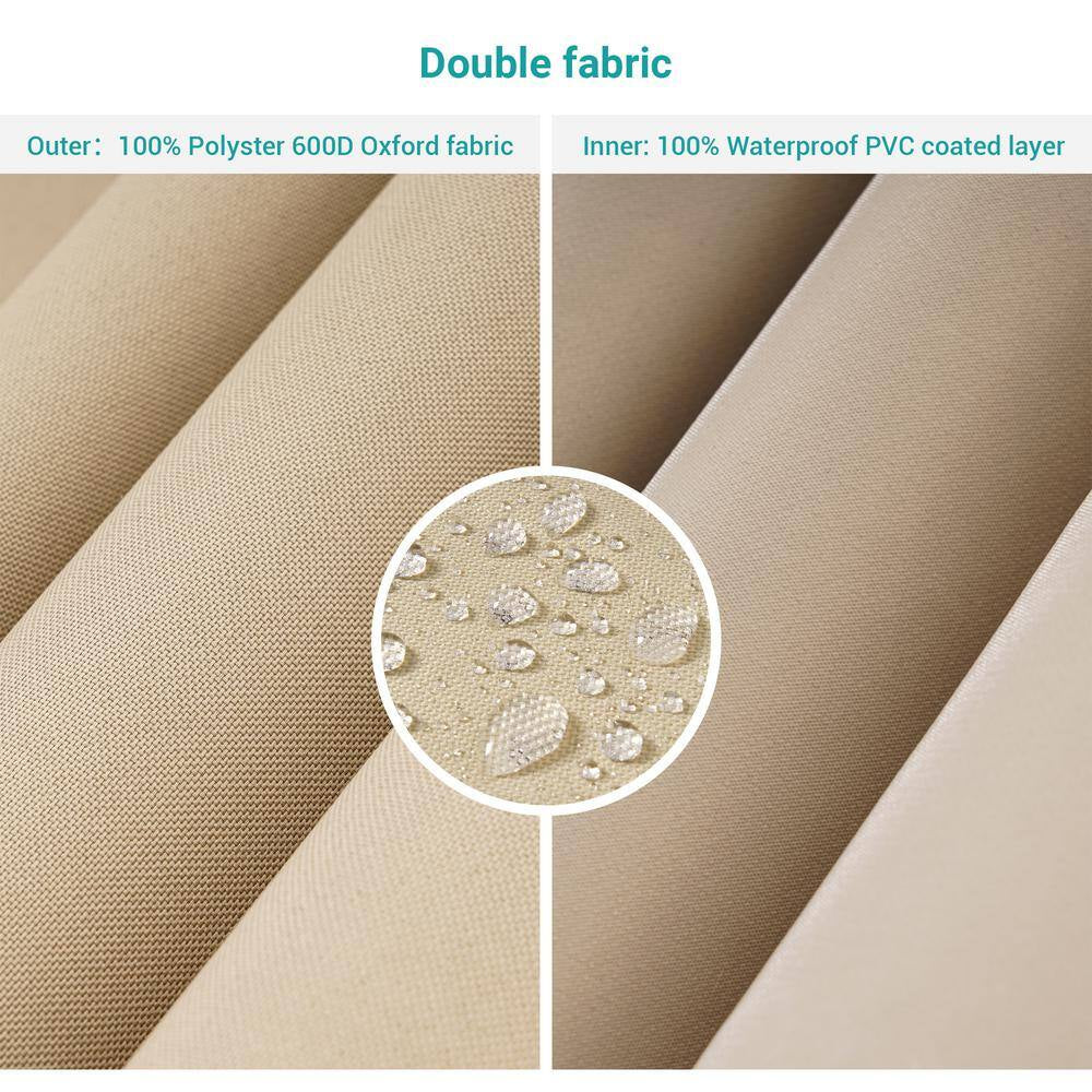 Fit for Cantilever Umbrella 9 Ft. to 11 Ft. Waterproof Outdoor Parasol Offset Umbrella Cover in Beige and Khaki