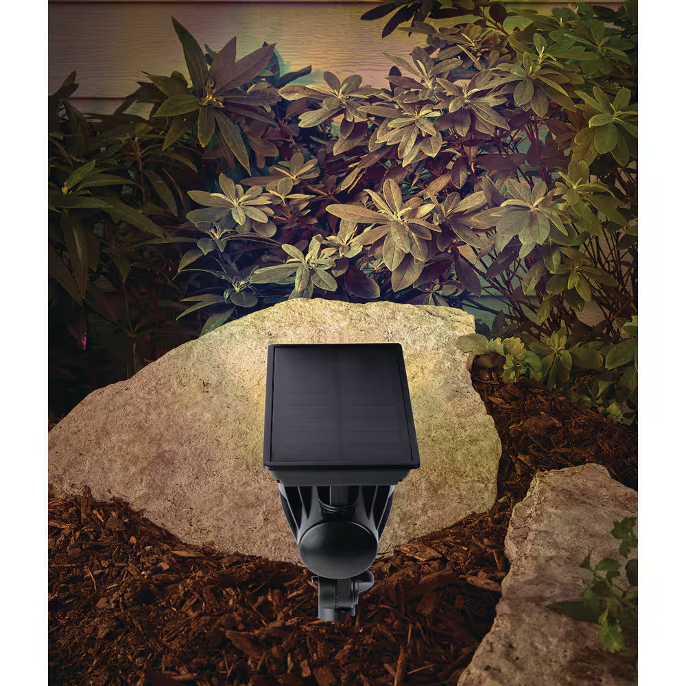 120 Lumen Black LED Weather Resistant Outdoor Solar Spot Light with Color Changing and Adjustable Head