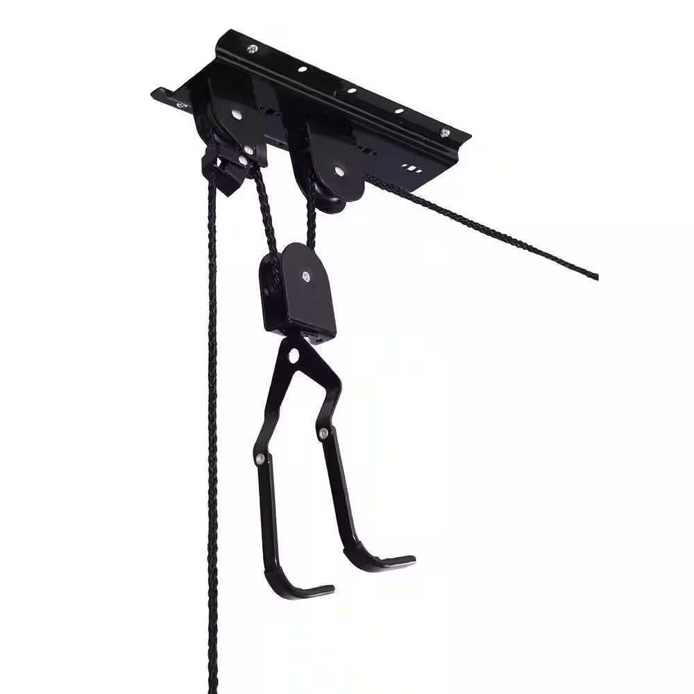 Black 1-Bike Ceiling Mount Garage Bike Rack