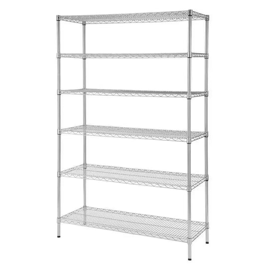 6-Tier Commercial Grade Heavy Duty Steel Wire Shelving Unit in Chrome (48 In. W X 72 In. H X 18 In. D)