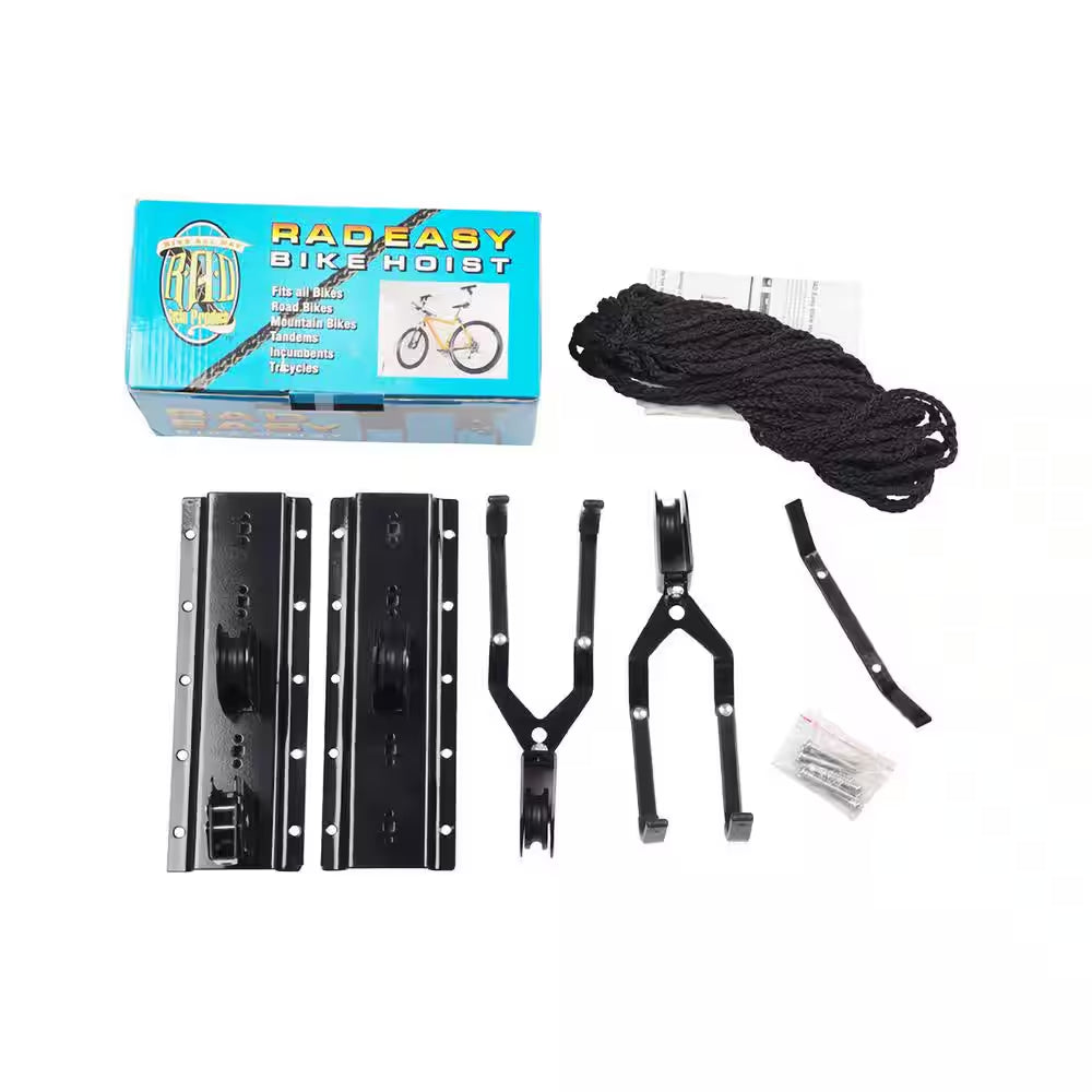 Black 1-Bike Hoist Garage Bike Rack