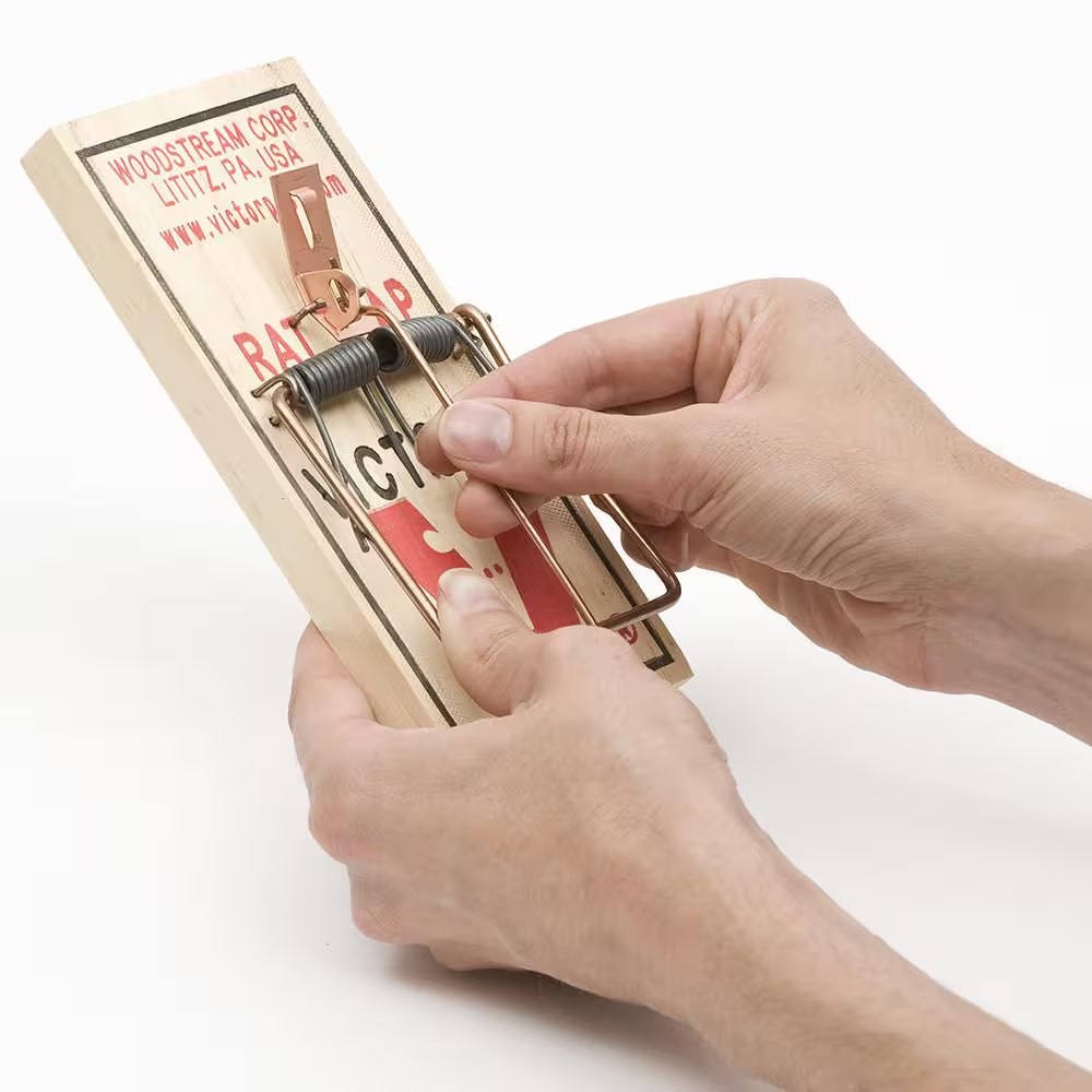 Metal Pedal Indoor and Outdoor Sustainably Sourced FSC Wood Snap Rat Trap (12-Count)