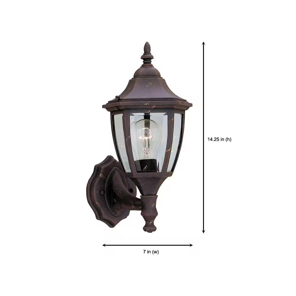Waterbury 14.25 In. Autumn Gold 1-Light Outdoor Line Voltage Wall Sconce with No Bulb Included