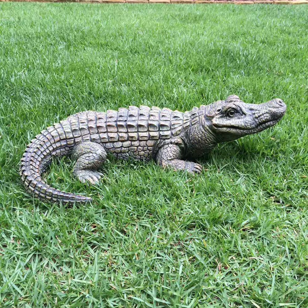 22 In. Gator the Alligator Bronze Patina Collectible Beach Statue