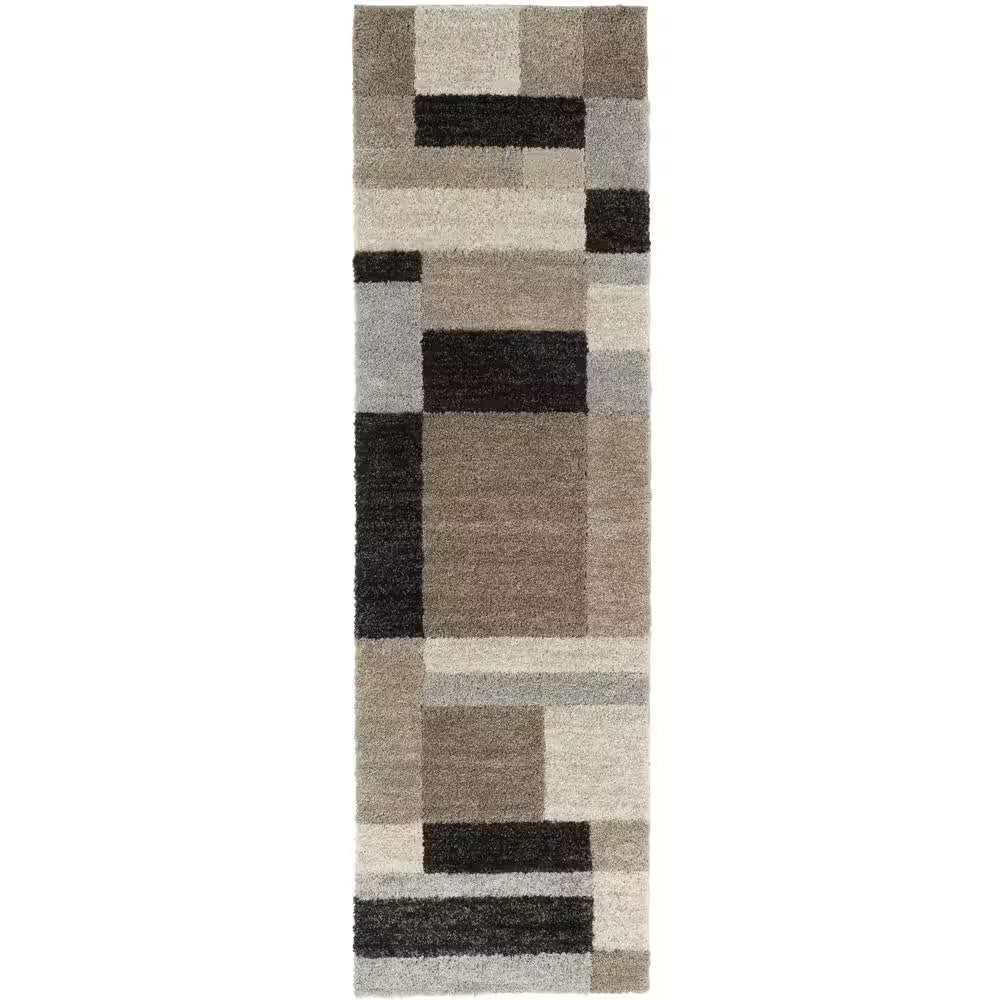 Square Multi-Colored 2 Ft. X 7 Ft. Geometric Runner Rug