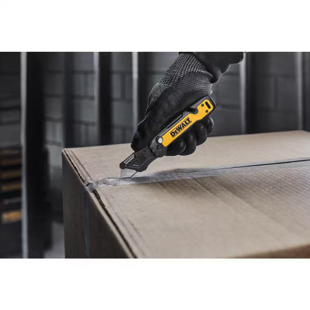 Push and Flip Folding Lock-Back Utility Knife with Blade Storage