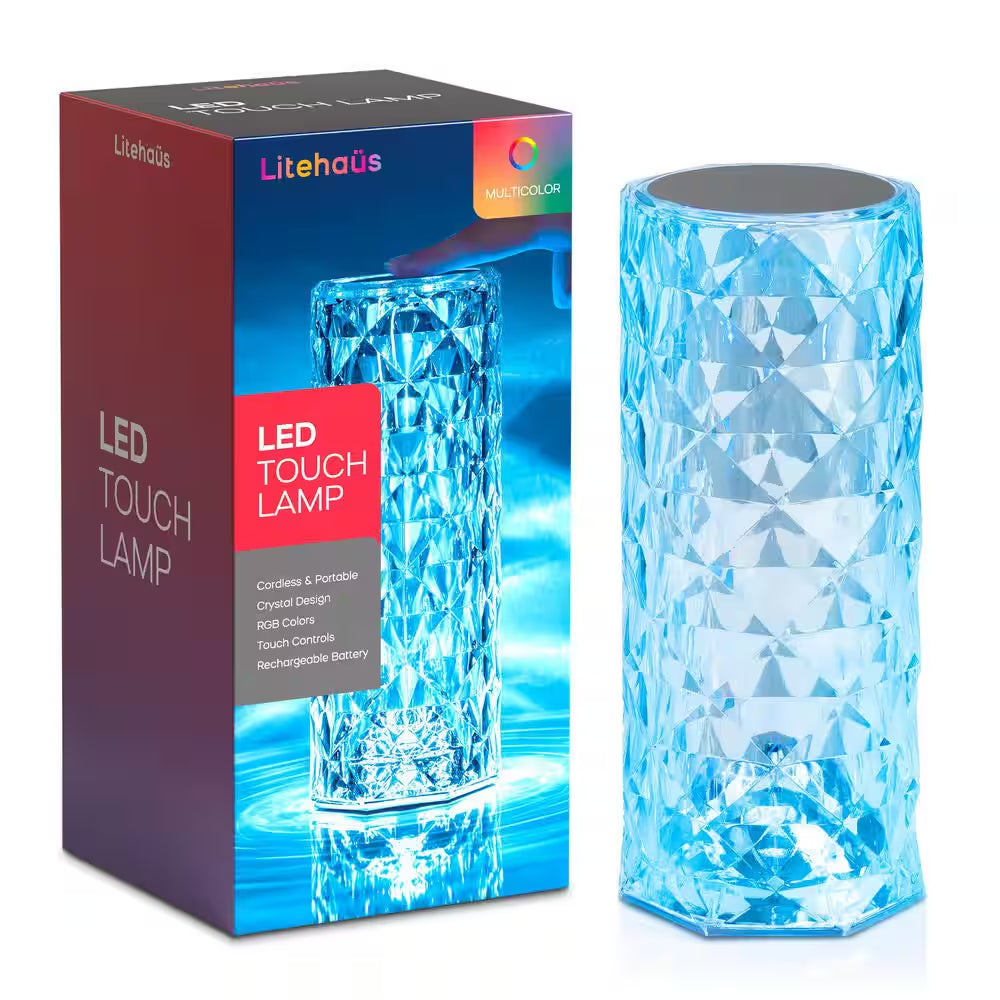 8.5 In. Crystal Indoor Touch Table Light Rose