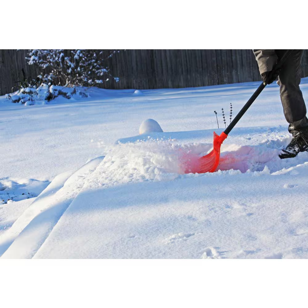 Bigfoot 50 In. Roller Snow Shovel with Large D-Grip Metal Handle