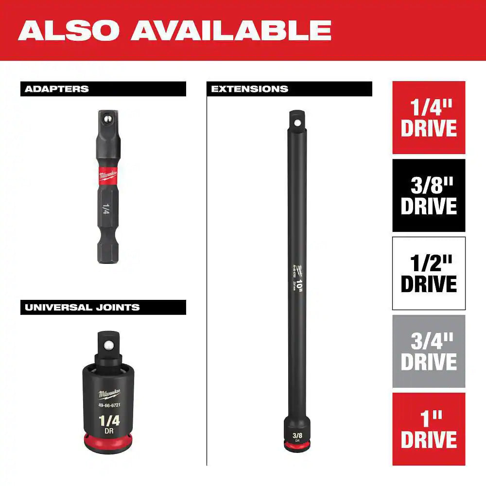 SHOCKWAVE 3/8 In. Drive 10Mm Deep 6 Point Impact Socket (1-Pack)