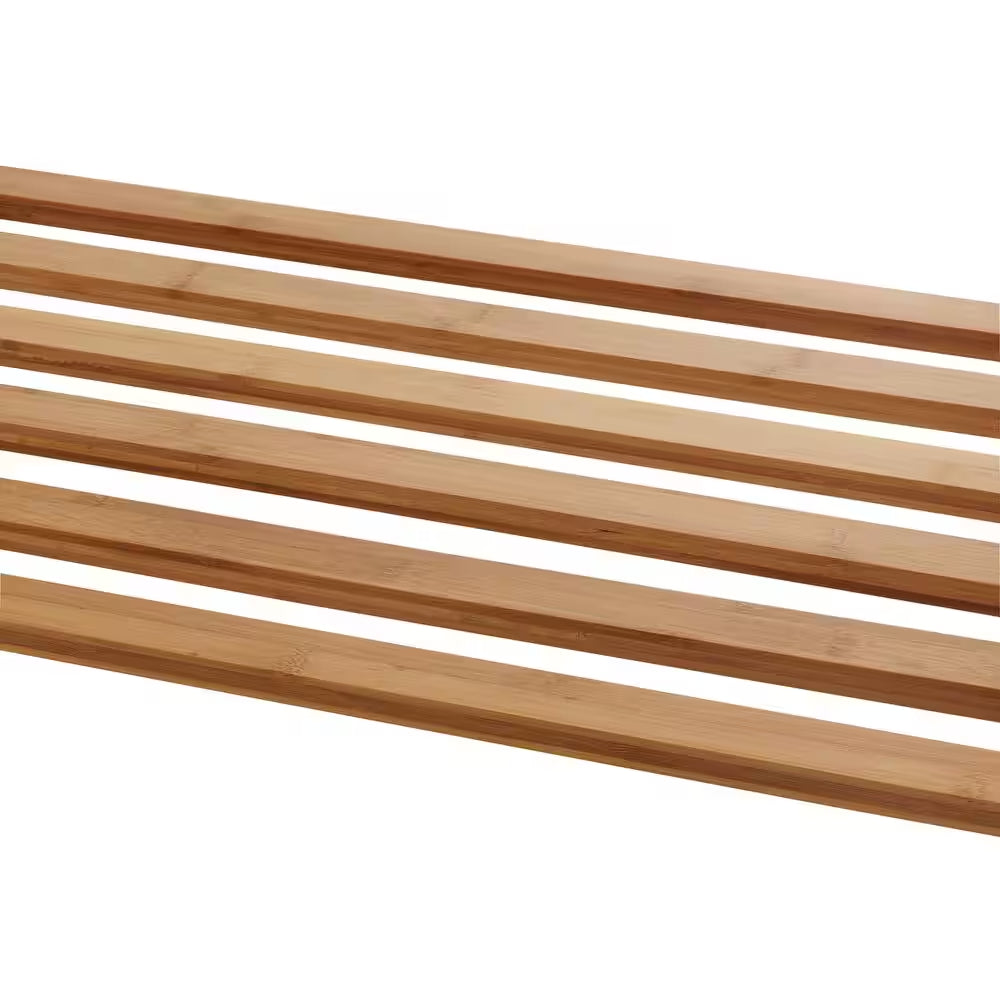 Ecostorage Wheeled 3-Bag Bamboo Laundry Cart with Bronze Poles