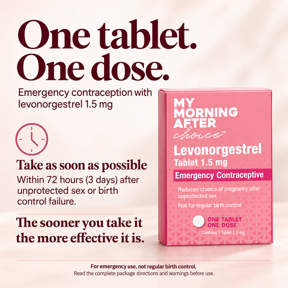 Levonorgestrel 1.5mg Emergency Contraception 1 Tablet