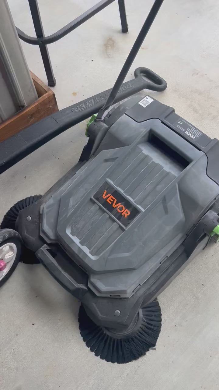VEVOR Walk-Behind Hand Push Floor Sweeper 25.6 in. 5 gal.