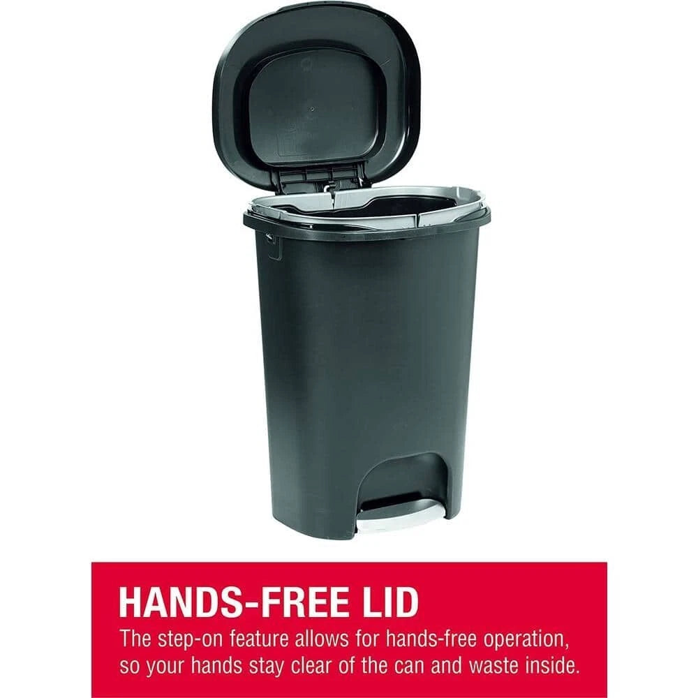 13 Gal. Black Step-On Trash Can (2-Pack)