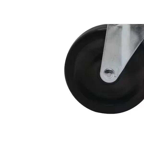 4 In. Black Hard Rubber and Steel Swivel Gate Caster with Adjustable Spring Bracket and 125 Lb. Load Rating