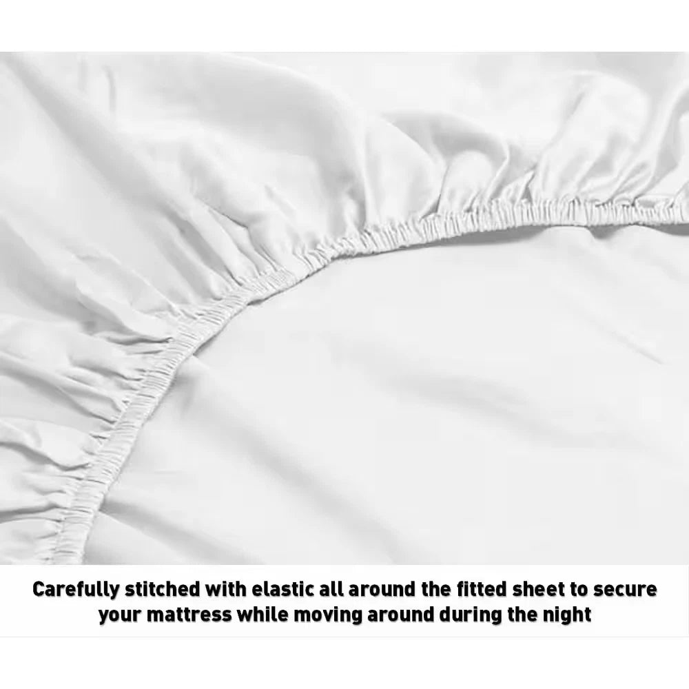 Hotel London 600-Thread Count 100% Cotton Deep Pocket Striped Sheet Set (Twin XL, White)