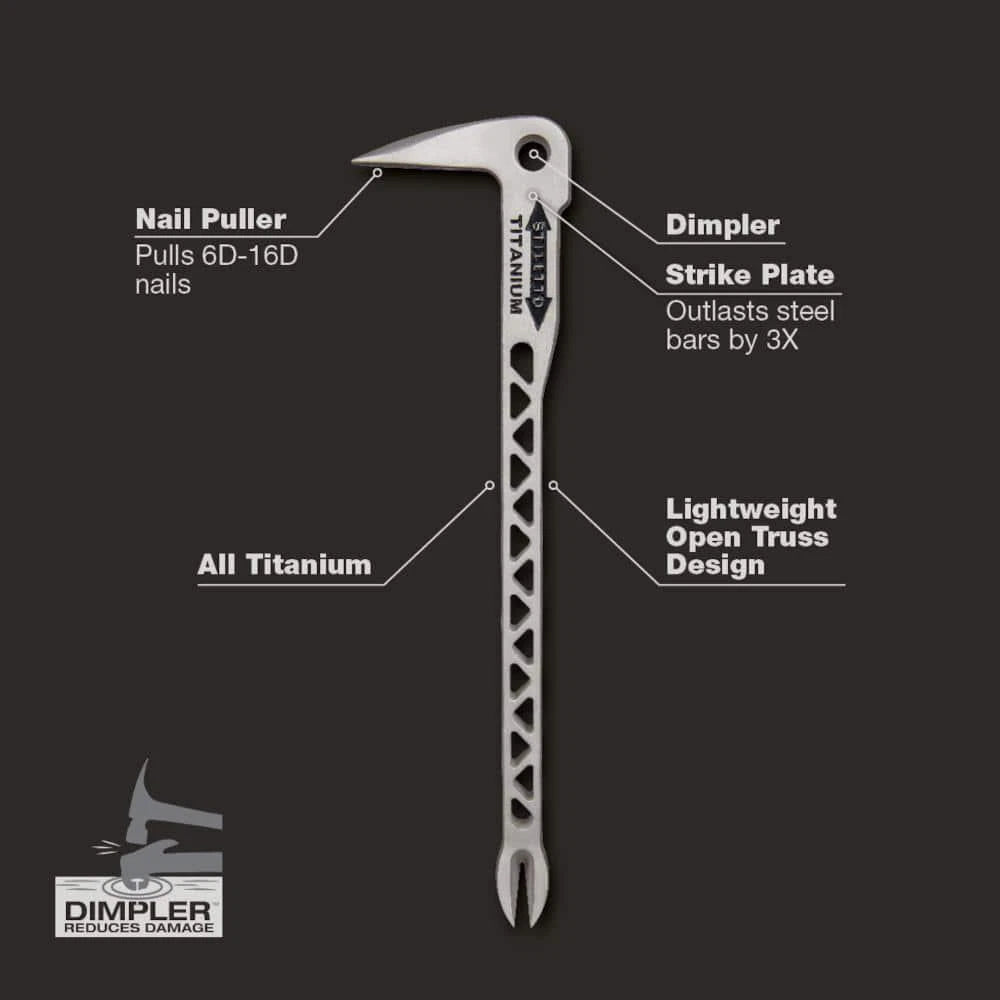 12 In. Titanium Clawbar Nail Puller with Dimpler