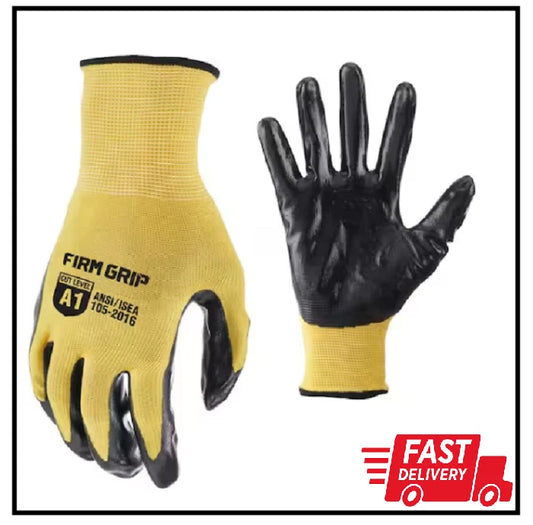Large Nitrile Coated Work Gloves (10 Pack)