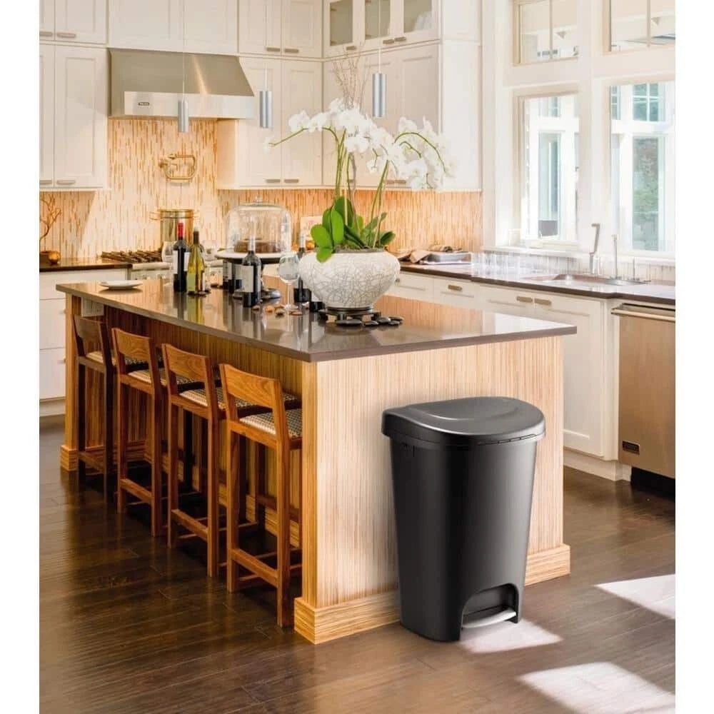 13 Gal. Black Step-On Trash Can (2-Pack)