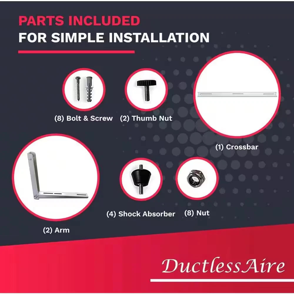 9000 - 36000 BTU Outdoor Wall Mounting Bracket for Ductless Mini Split Air Conditioners and Heat Pumps