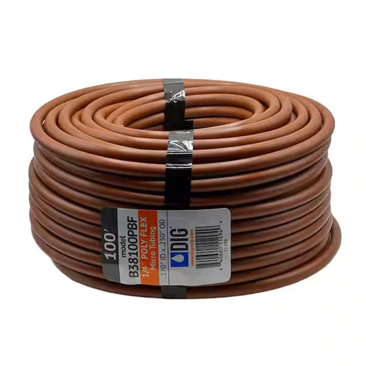 1/4 In. X 100 Ft. Poly Flex Micro Tubing Roll, Brown