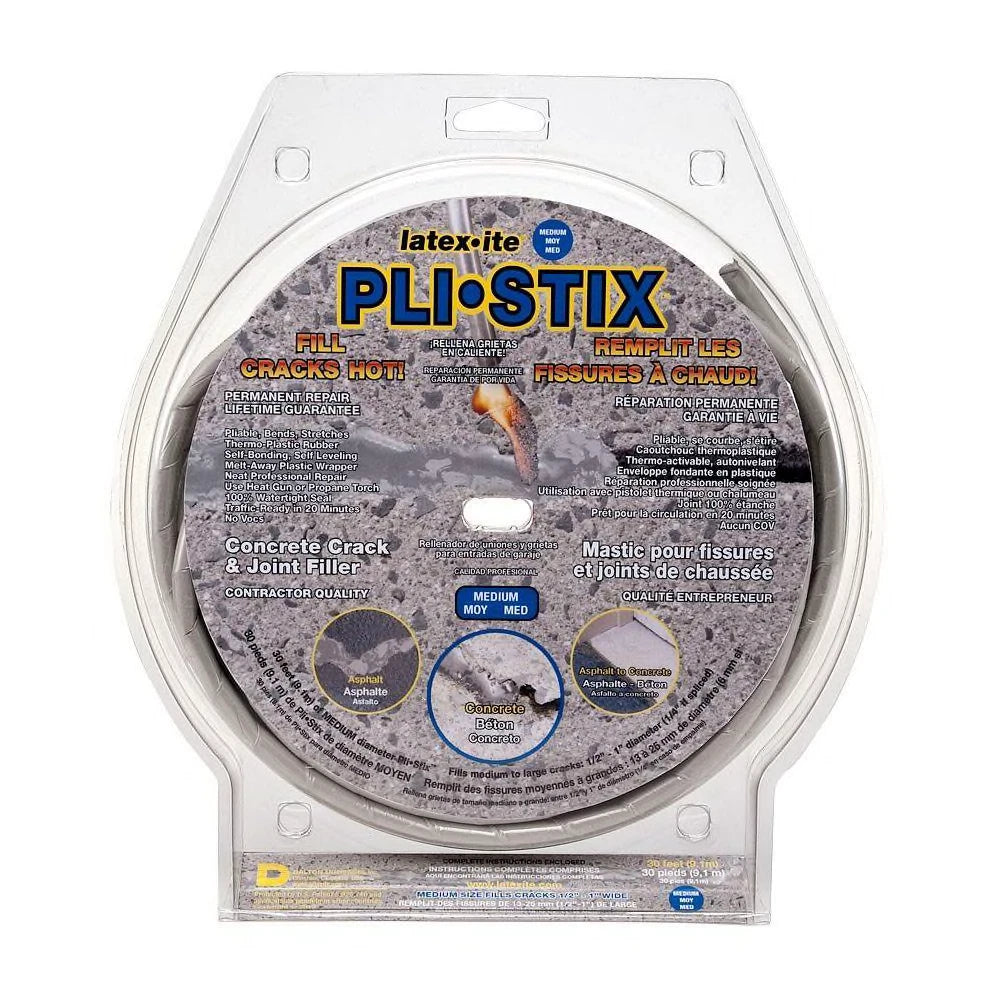 Pli-Stix 30 Ft. Medium Gray Permanent Concrete Joint and Crack Filler