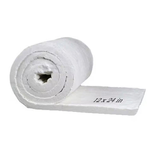 12 In. X 24 In. Ceramic Fiber Blanket Fireproof Insulation Baffle Rated to 2400F for Furnace, Forging, Kiln and Stove
