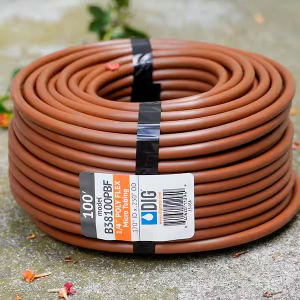 1/4 In. X 100 Ft. Poly Flex Micro Tubing Roll, Brown
