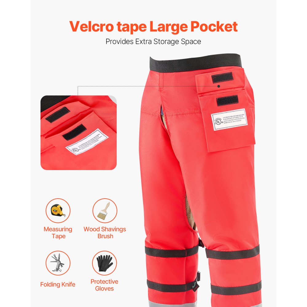VEVOR Chainsaw Chaps Class D 8 Layers Wrap