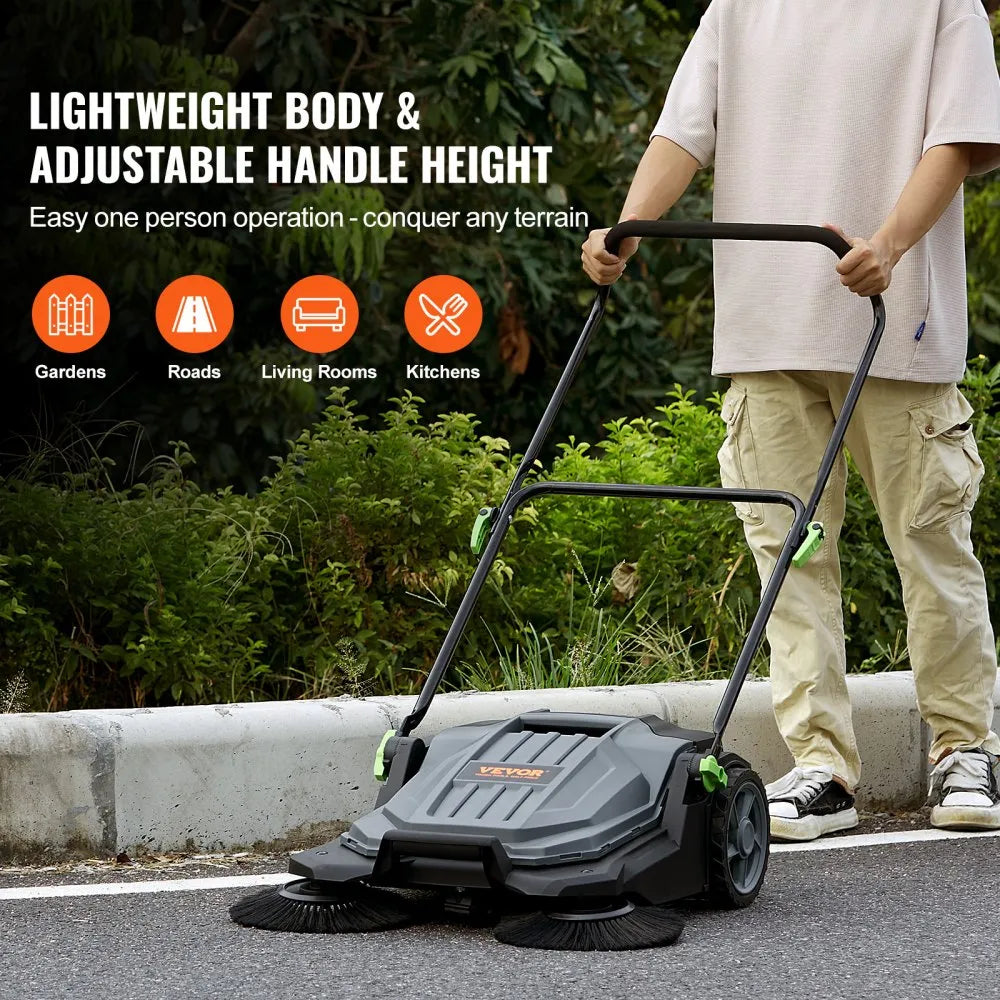 VEVOR Walk-Behind Hand Push Floor Sweeper 25.6 in. 5 gal.