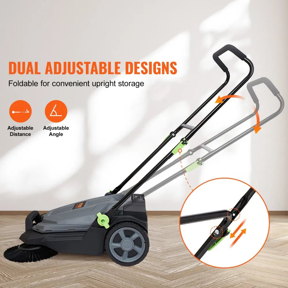 VEVOR Walk-Behind Hand Push Floor Sweeper 25.6 in. 5 gal.