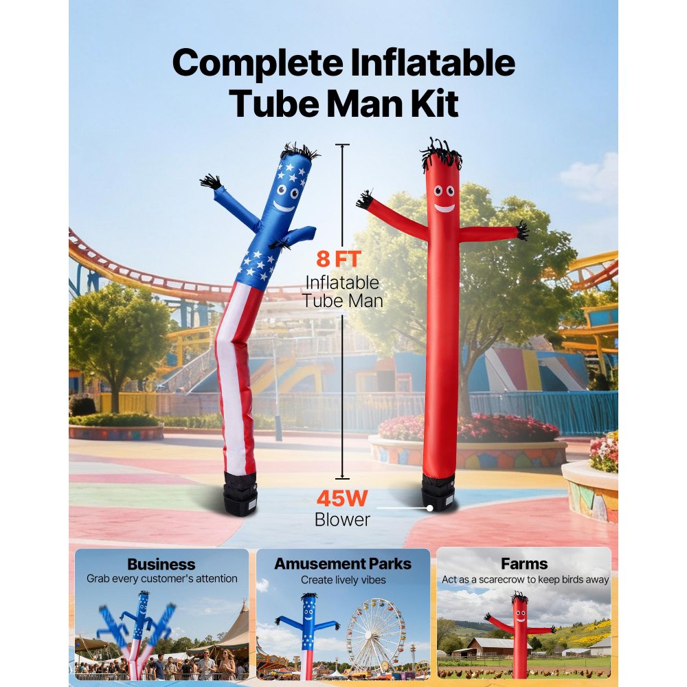 VEVOR Inflatable Tube Man 8 ft with Blower